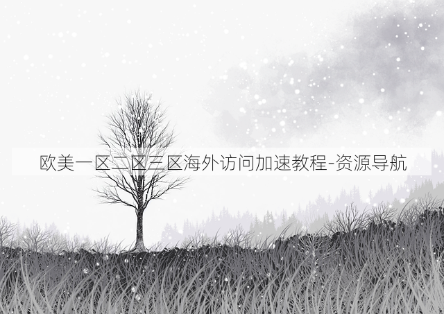 欧美一区二区三区海外访问加速教程-资源导航