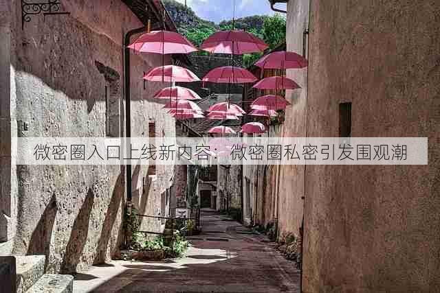 微密圈入口上线新内容:微密圈私密引发围观潮