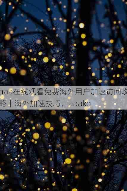 aaa在线观看免费海外用户加速访问攻略|海外加速技巧,aaakq